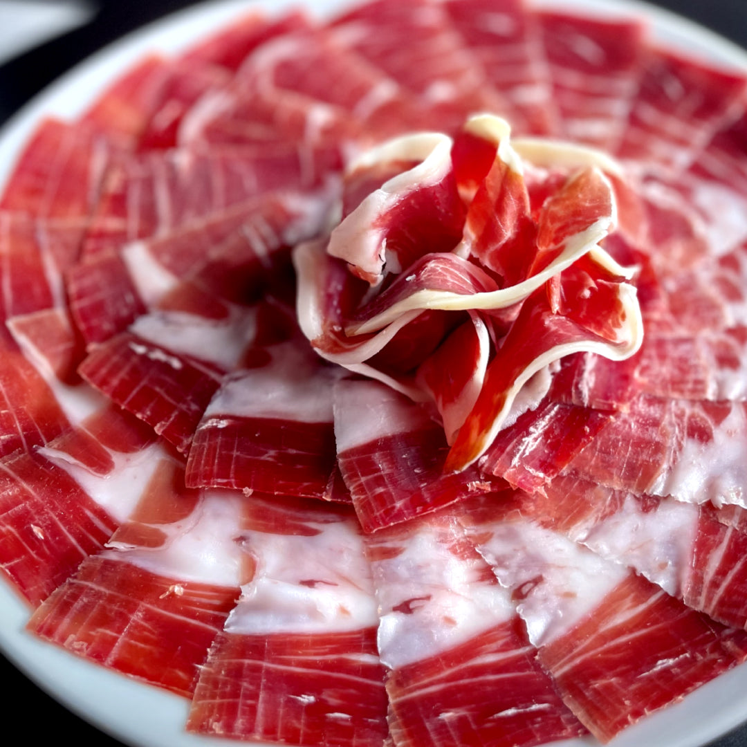 Jamón de bellota 100% ibérico DO. Dehesa de Extremadura. Corte tradicional 10 sobres Montesano